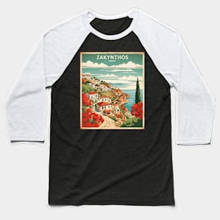 Zakynthos Greece Tourism Vintage Poster Baseball T-Shirt